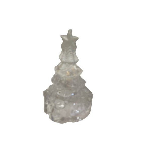 Christmas Candle Holder Frosted Glass Votive Holiday Decor Lead Crystal Tea - Picture 2 of 6